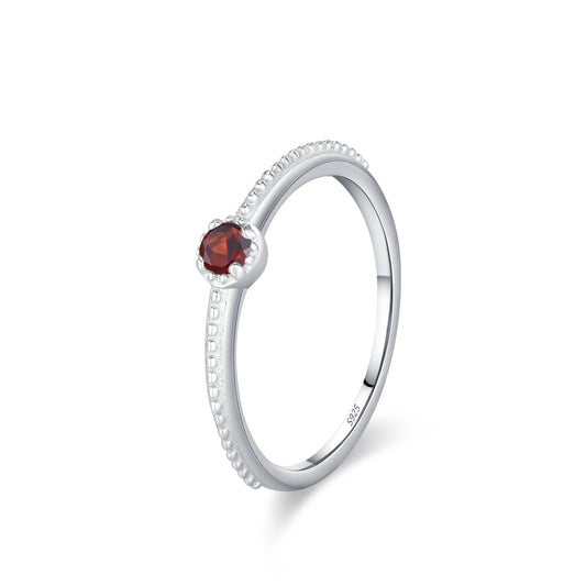 Ailmay 925 Sterling Silver Round Rainbow Zircon Rings