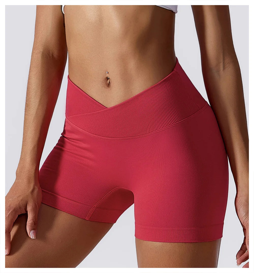 Summer Seamless High-Waist Yoga Shorts – Breathable Butt-Lift Cycling & Gym Shorts for Women