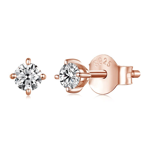 BAMOER Simple Moissanite Stud Earrings – 925 Sterling Silver