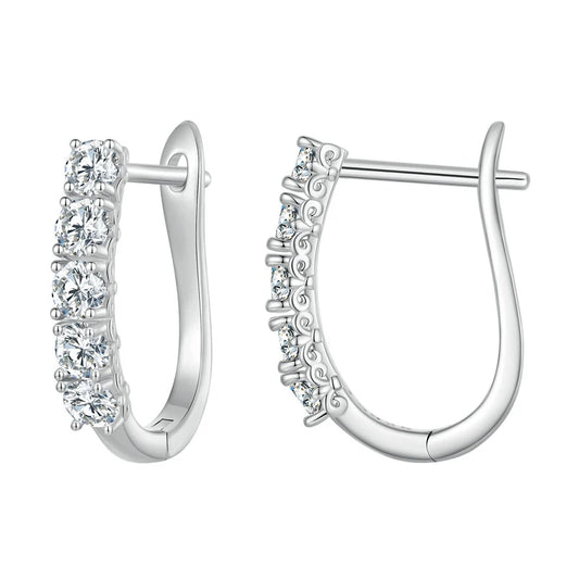 BAMOER 1.0CT Moissanite Hoop Earrings – 925 Sterling Silver