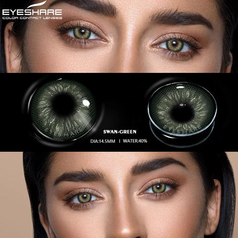 EYESHARE 2pcs Natural Color Contact Lenses - SIAM Blue & Green