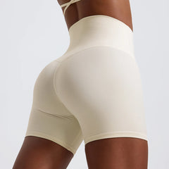Hearuisavy High-Waist Yoga Shorts – Soft Butt-Lift Gym & Running Workout Shorts for Women