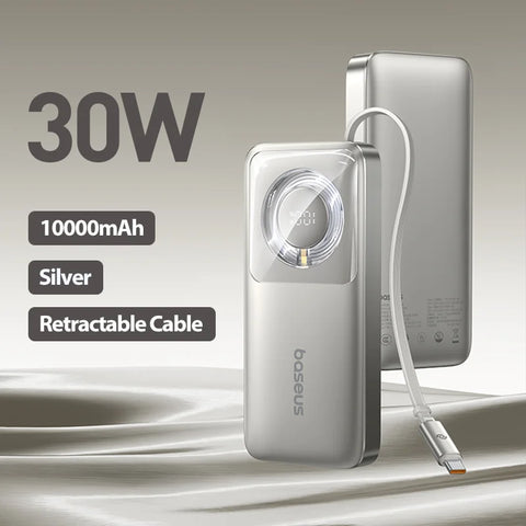 Baseus Ultra 65W Power Bank – 20000mAh with Retractable USB-C Cable