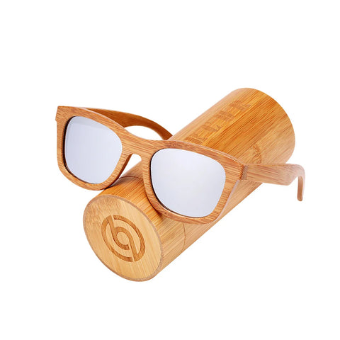 BARCUR Retro Bamboe Gepolariseerde Zonnebril – Handgemaakte Houten UV400 Unisex Zonnebrillen