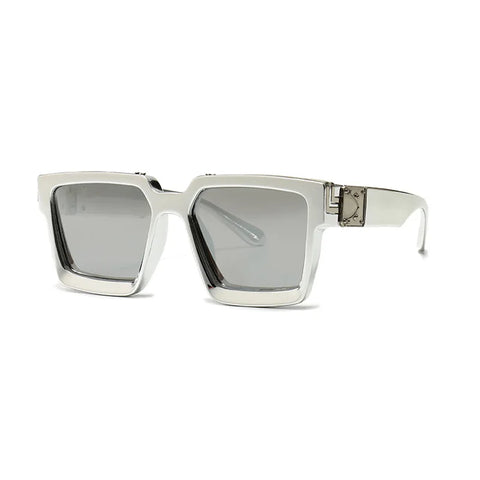 SHAUNA Retro Square Sunglasses – Candy-Color Silver Mirror UV400 Unisex Summer Shades