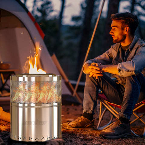 Portable Stainless Steel Fire Pit for Camping and Backyard