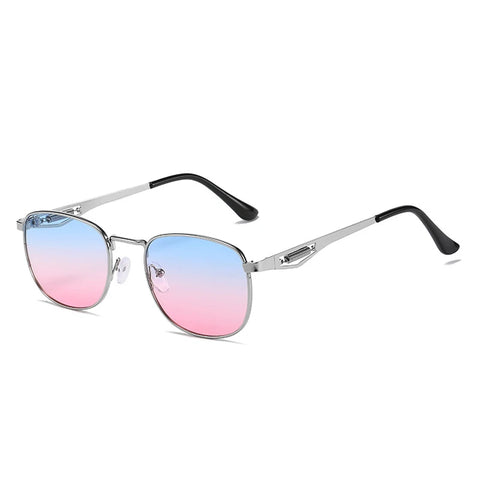 SHAUNA Vierkante metalen gradiënt zonnebril - Retro UV400 unisex punk zonnebril
