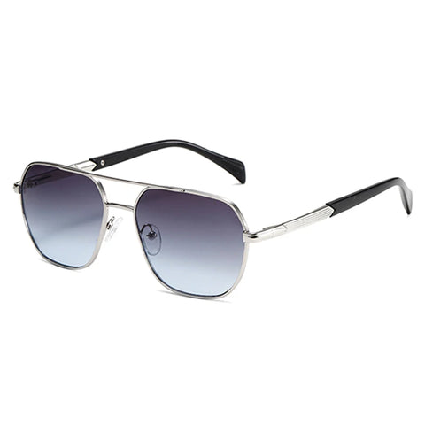 SHAUNA Retro Dubbele Brug Vierkante Zonnebril – Gradiënt UV400 Unisex Buitenzonwering
