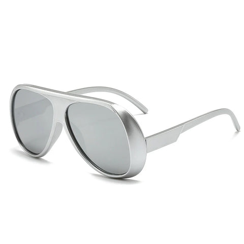 SHAUNA Oversized Pilotenzonnebril – Retro Gradient Mirror UV400 Unisex Zonnebrillen