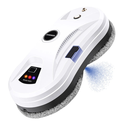 DIVEDEER Window Cleaning Robot - Large Suction Spray Electric Vacuum Cleaner
