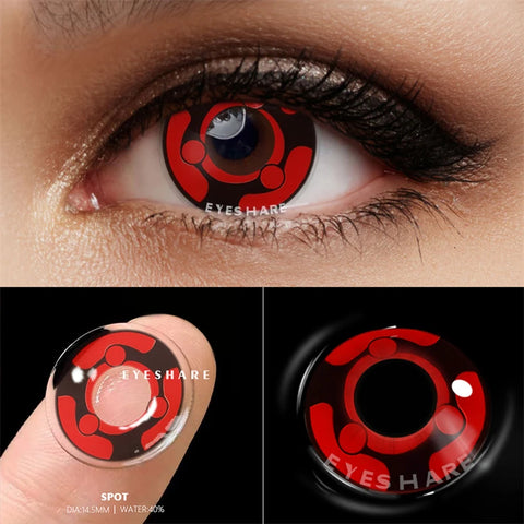 EYESHARE Red Anime Cosplay Contact Lenses