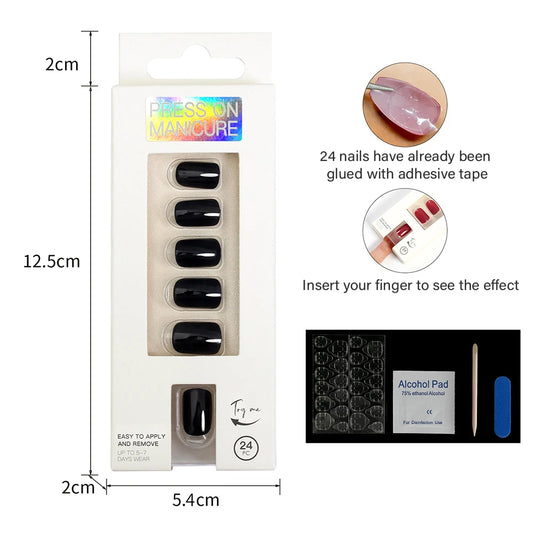 VITAGWX 24pcs Solid Color Press on Nails