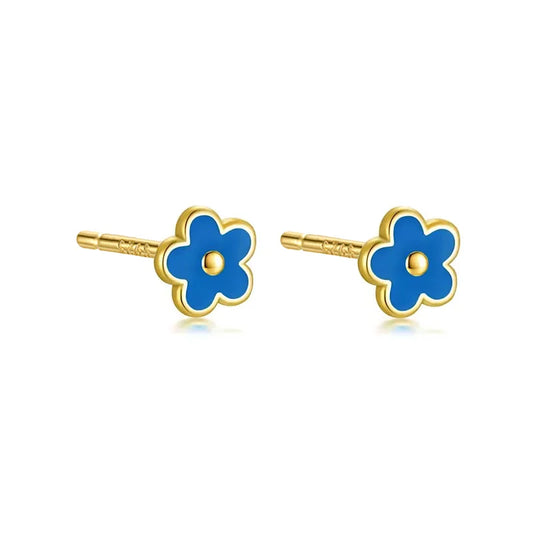 WANTME 925 Sterling Silver Flower Screw Bead Stud Earrings
