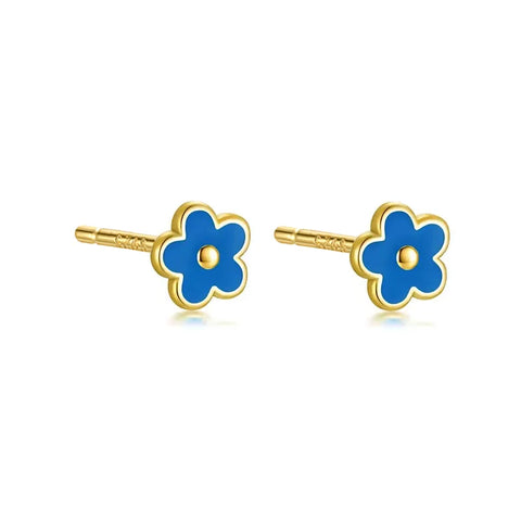WANTME 925 Sterling Silver Flower Screw Bead Stud Earrings