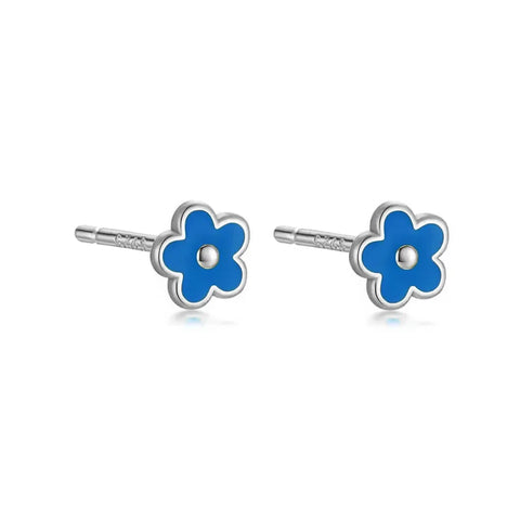 WANTME 925 Sterling Silver Flower Screw Bead Stud Earrings