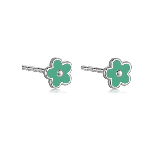 WANTME 925 Sterling Silver Flower Screw Bead Stud Earrings