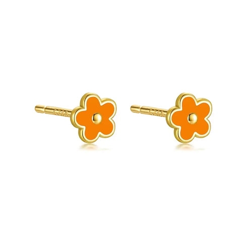 WANTME 925 Sterling Silver Flower Screw Bead Stud Earrings
