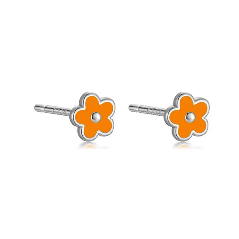 WANTME 925 Sterling Silver Flower Screw Bead Stud Earrings