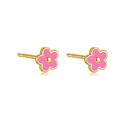 WANTME 925 Sterling Silver Flower Screw Bead Stud Earrings