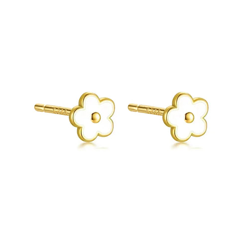 WANTME 925 Sterling Silver Flower Screw Bead Stud Earrings
