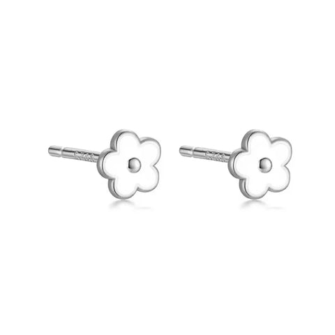 WANTME 925 Sterling Silver Flower Screw Bead Stud Earrings