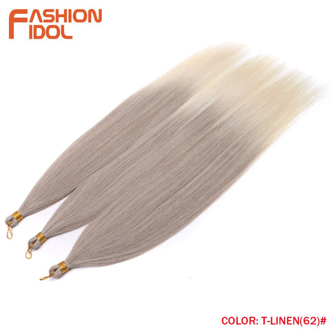 28" 3PCS Ariel Straight Pony Hair Bundles - Ombre Silver Grey
