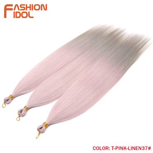 28" 3PCS Ariel Straight Pony Hair Bundles - Ombre Silver Grey