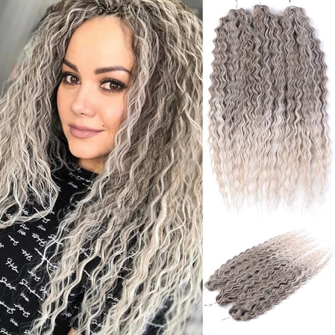 Ariel Curl Ombre Blonde Pink 22 Inch Deep Wave Crochet Hair