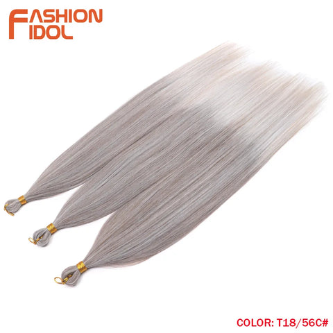 28" 3PCS Ariel Straight Pony Hair Bundles - Ombre Silver Grey