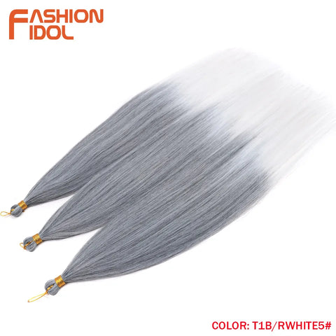 28" 3PCS Ariel Straight Pony Hair Bundles - Ombre Silver Grey