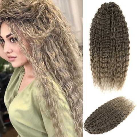 Ariel Curl Ombre Blonde Pink 22 Inch Deep Wave Crochet Hair