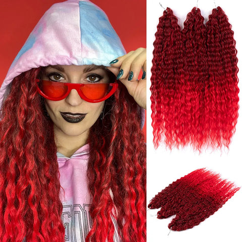 Ariel Curl Ombre Blonde Pink 22 Inch Deep Wave Crochet Hair