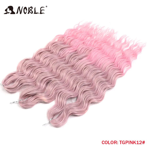 Noble Hair Water Wave Twist Crochet Hair - Ombre Blonde Pink 24 Inch