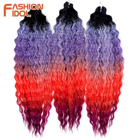 Ariel Curl Ombre Blonde Pink 22 Inch Deep Wave Crochet Hair