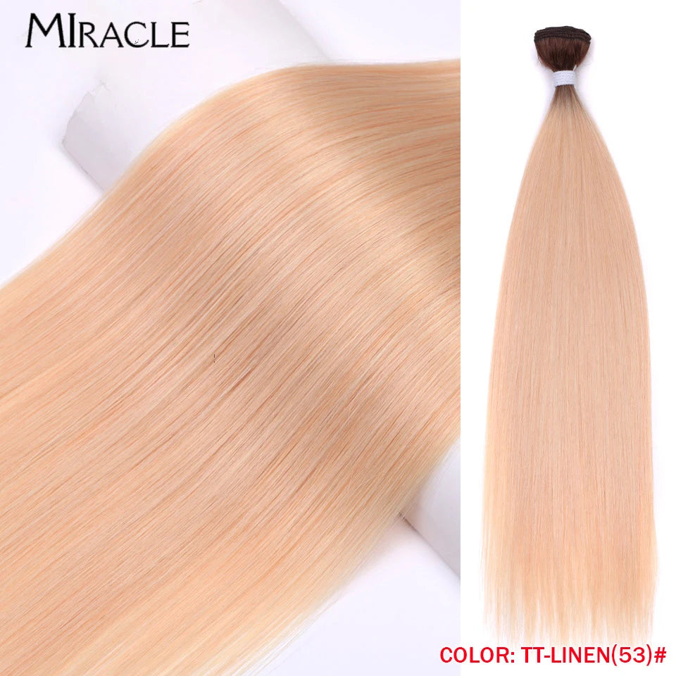 MIRACLE Straight Hair Extensions Synthetic Hair Bundles