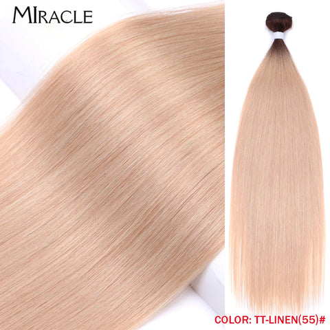 MIRACLE Straight Hair Extensions Synthetic Hair Bundles
