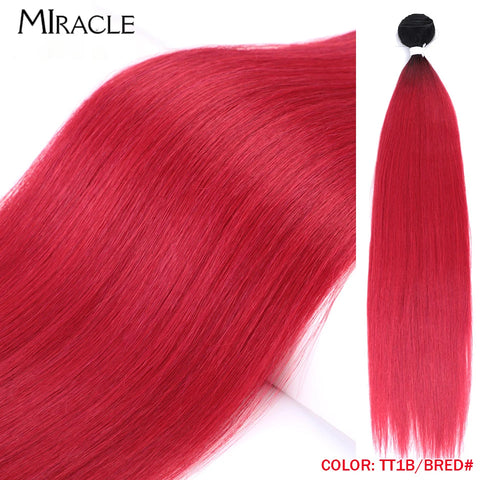 MIRACLE Straight Hair Extensions Synthetic Hair Bundles
