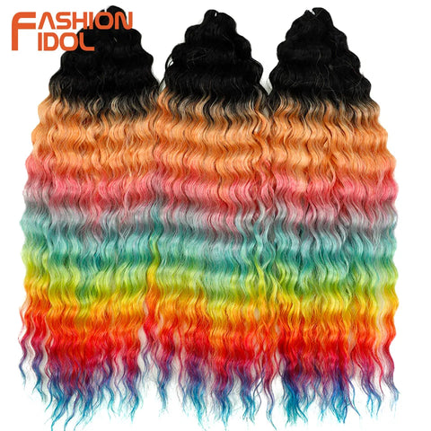 Ariel Curl Ombre Blonde Pink 22 Inch Deep Wave Crochet Hair