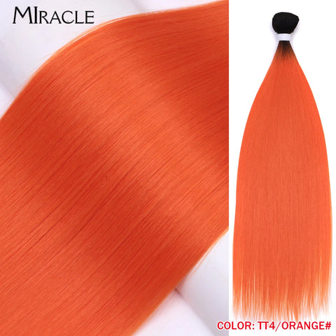 MIRACLE Straight Hair Extensions Synthetic Hair Bundles