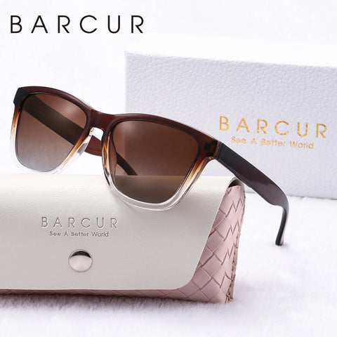 BARCUR Crystal Frame gepolariseerde zonnebril – UV400 witte editie vakantiezonnebril voor dames
