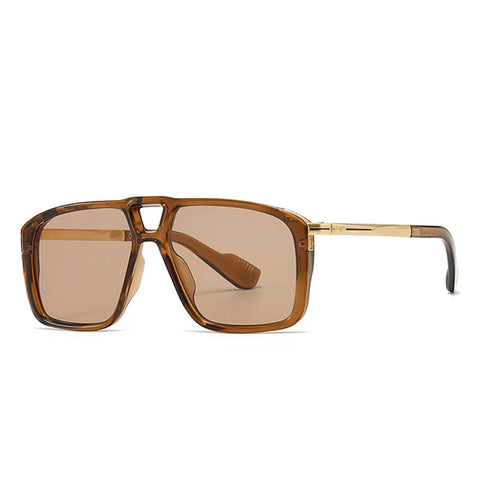 SHAUNA Retro pilotenzonnebril met dubbele brug - UV400-verloop, unisex zonnebril met klinknageldetail
