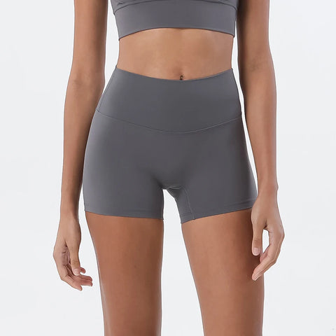 SOISOU Dames Nylon Gym Shorts met Hoge Taille