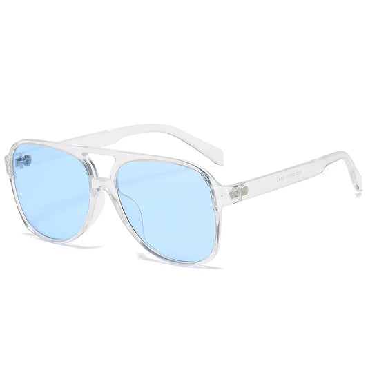 Retro ovale pilotenzonnebril – zwart, blauw, luipaard en geel UV400 unisex strandzonnebril