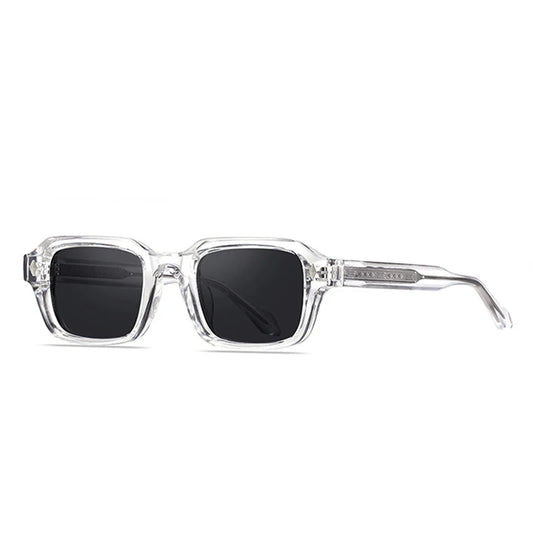 SHAUNA Retro Rechthoekige Zonnebril – Klinknagel-Detail UV400 Unisex Luxe Punk Zonnebrillen