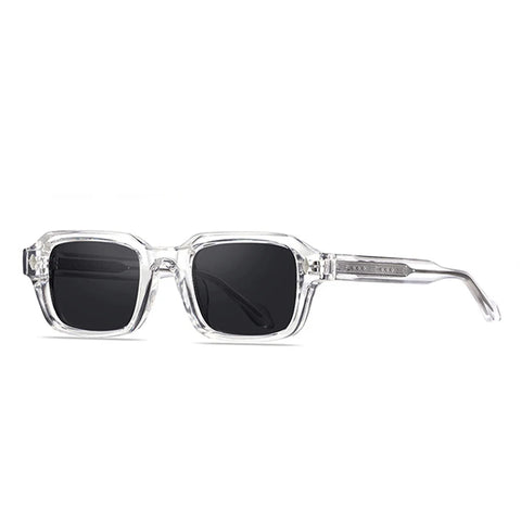 SHAUNA Retro Rechthoekige Zonnebril – Klinknagel-Detail UV400 Unisex Luxe Punk Zonnebrillen