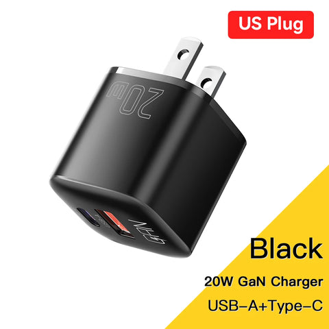 Essager 20W GaN USB-C Fast Charger with PD & QC 3.0 for iPhone 14/13/12/11 Pro Max, Mini & iPad