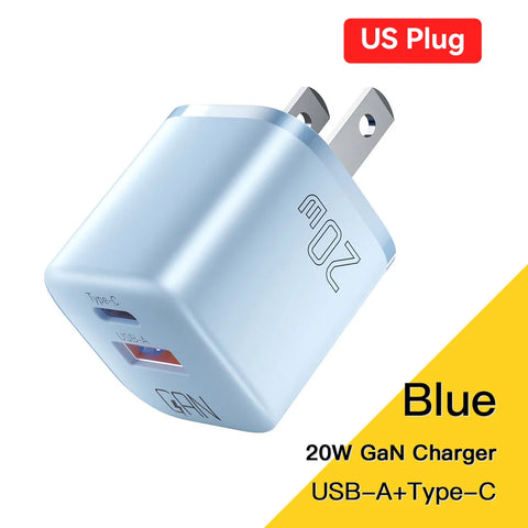 Essager 20W GaN USB-C Charger - PD Fast Charging for iPhone 15/14/13/12 Pro Max, Mini & iPad