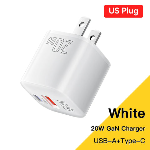 Essager 20W GaN USB-C Fast Charger with PD & QC 3.0 for iPhone 14/13/12/11 Pro Max, Mini & iPad