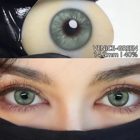 EYESHARE 2pcs Natural Color Contact Lenses - SIAM Blue & Green