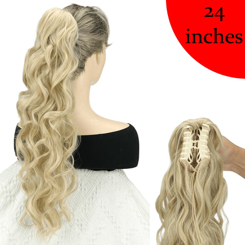 Synthetic Claw Clip Ponytail - 18 Inch Wavy Hair Extension